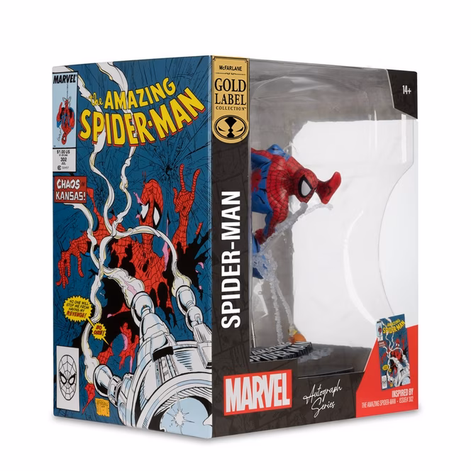 GameStop McFarlane Toys Marvel Collection The Amazing Spider-Man (Issue 302) 1:10th Scale Figure with Autograph GameStop Exclusive