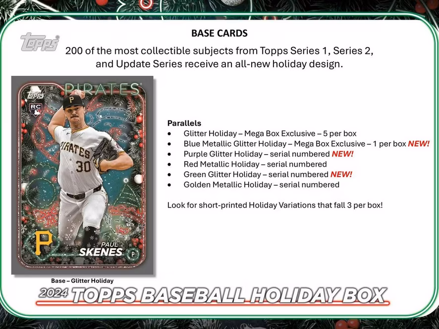 GameStop 2024 Topps Holiday MLB Baseball Mega Box