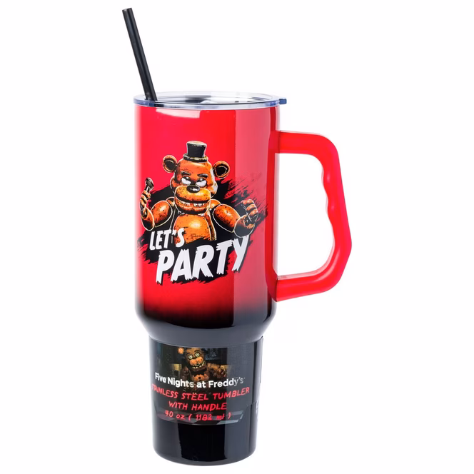 GameStop Five Nights At Freddy's Special Delivery Freddy Let's Party Ombre 40oz Stainless Steel Tumbler with Handle