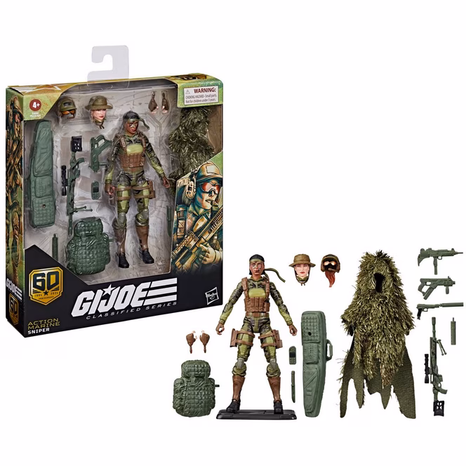 GameStop Hasbro G.I. Joe Classified Series 60th Anniversary Action Marine Sniper 6-in Action Figure