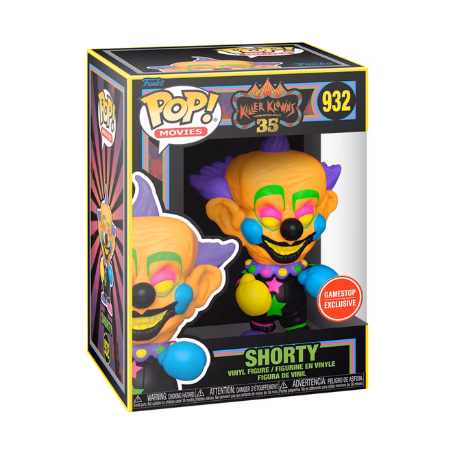 GameStop Funko Box: Killer Klowns from Outer Space 35th Anniversary (Black Light Pop! Figures) Collector's Box GameStop Exclusive