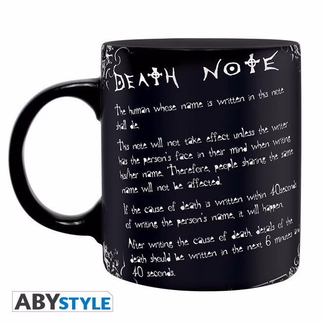 GameStop ABYstyle Death Note - L's Emblem and The Death Note Rules 11oz Mug