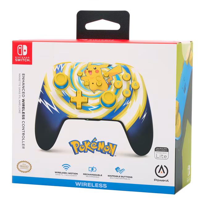 GameStop PowerA Enhanced Wireless Controller for Nintendo Switch Pokemon Pikachu Vortex