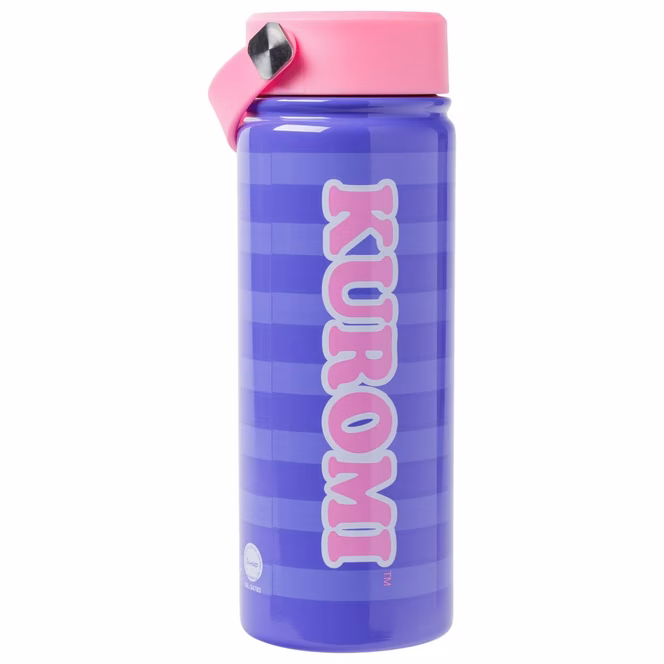 GameStop Sanrio Kuromi Heart Eyes Purple Stripes 20oz Stainless Steel Water Bottle with Swivel Handle