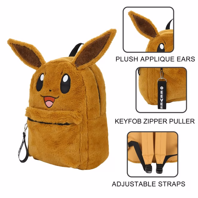 GameStop Pokemon Eevee Plush Backpack with Ears