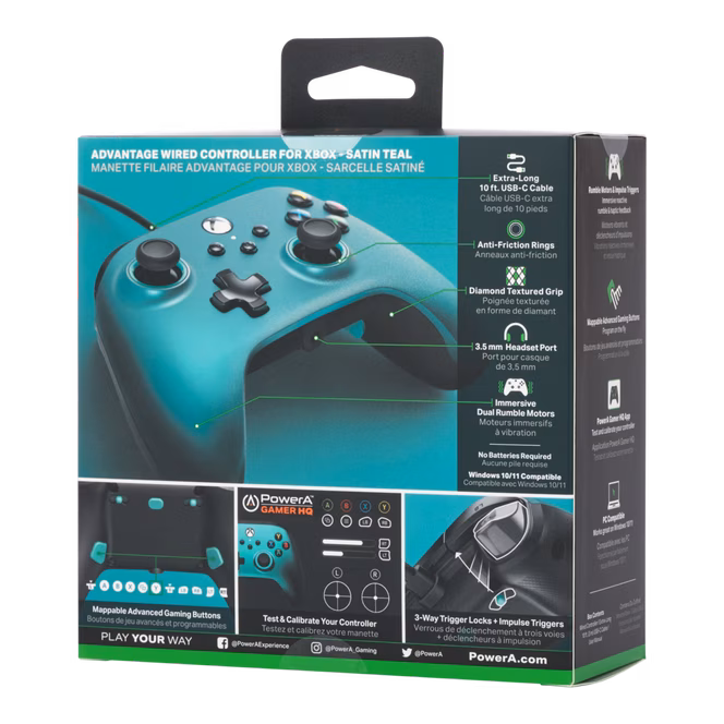 GameStop PowerA Advantage Wired Controller for Xbox Series X/S - Satin Teal