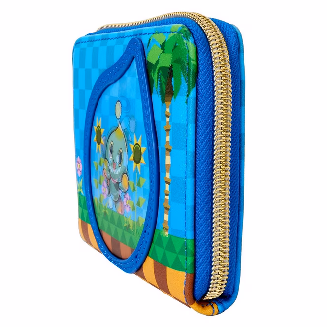 GameStop Loungefly Sonic the Hedgehog Chaos Garden Lenticular Zip Around Wallet GameStop Exclusive