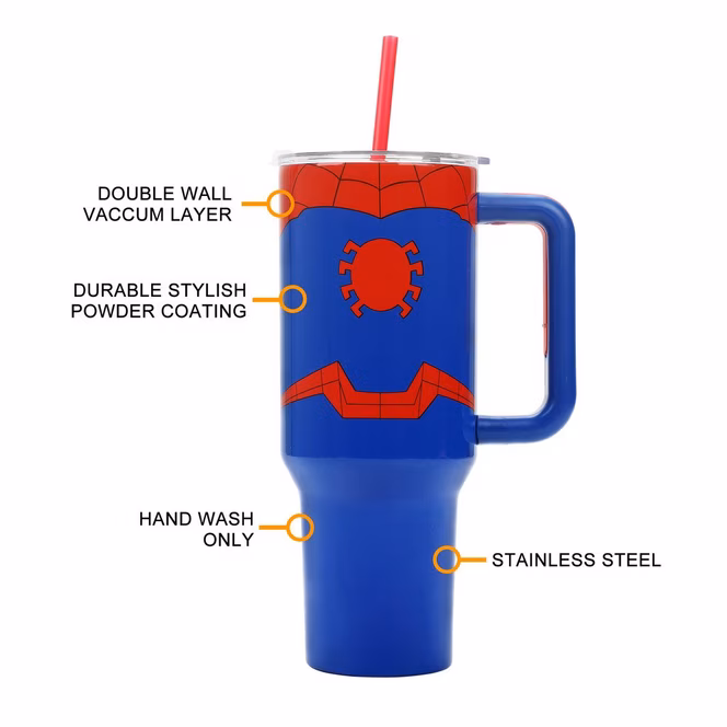 GameStop Marvel Spider-Man Costume 40oz Stainless Steel Tumbler