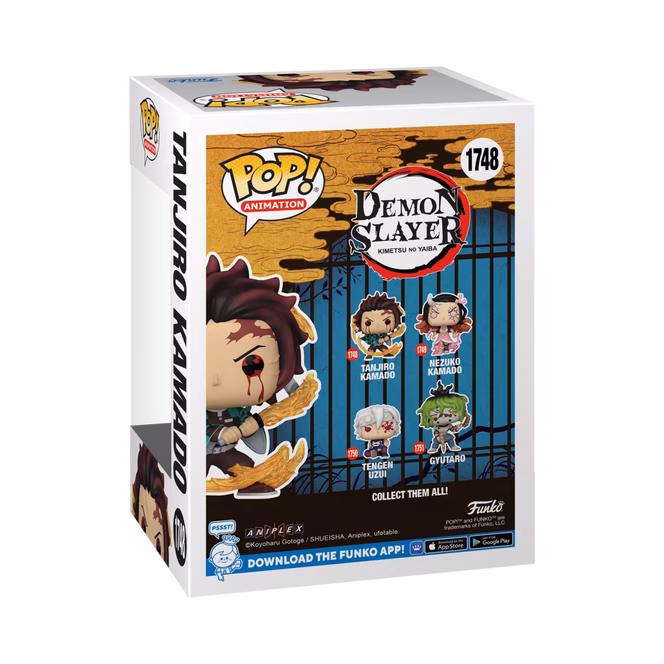 GameStop Funko POP! Animation: Demon Slayer: Kimetsu no Yaiba Tanjiro(Sun Breathing) 4.55-in Vinyl Figure