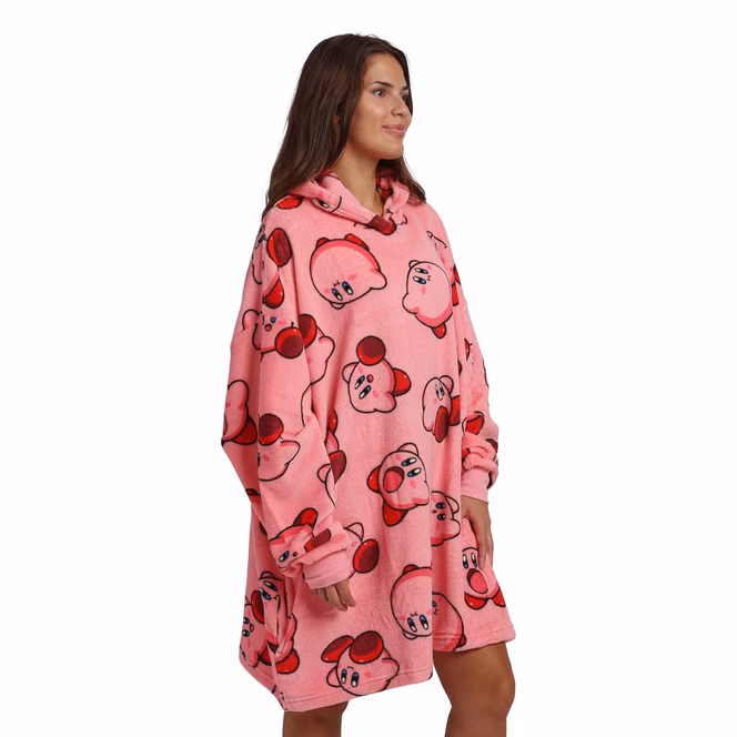 GameStop Kirby Fuzzy Oversized Blanket Hoodie GameStop Exclusive - One Size