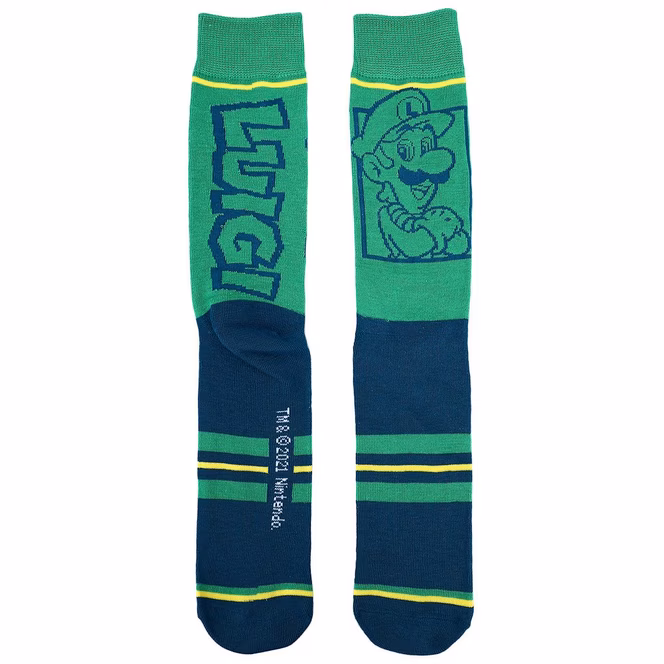 GameStop Super Mario Bros. Split Character Crew Socks 5 Pack