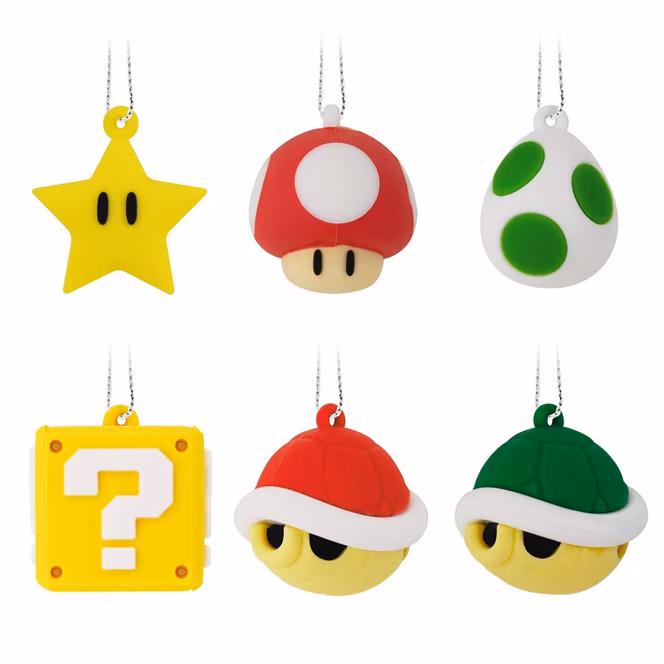 GameStop Hallmark Super Mario PVC Figural Mini Ornament Set