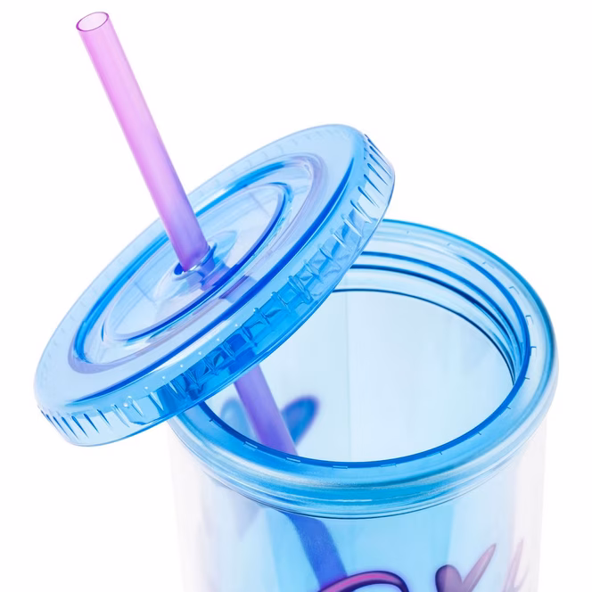 GameStop Lilo And Stitch Airbrush 20oz Plastic Tall Cold Cup with Lid And Straw
