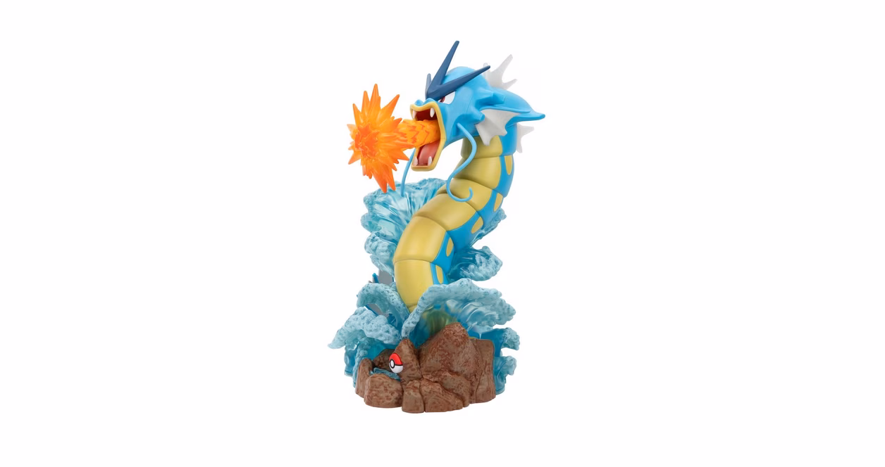 GameStop Jazwares Pokemon Gyarados 13-in Deluxe Collector's Statue with Light Up Fins and Beam Attack