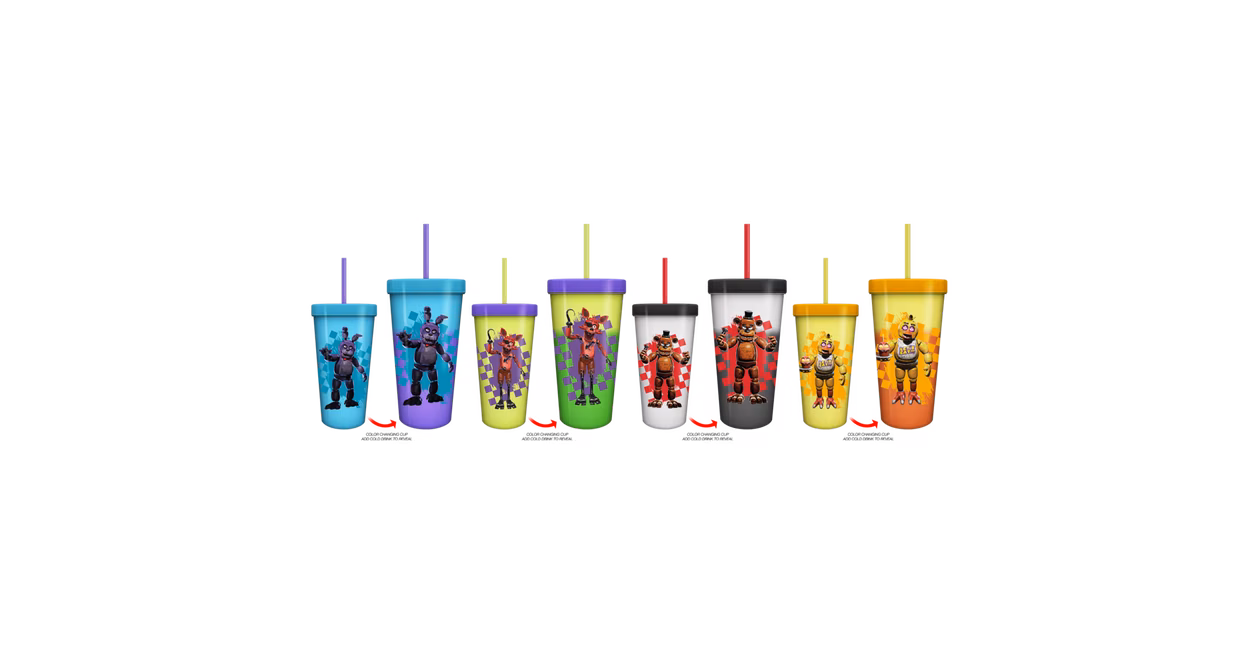 GameStop Five Nights At Freddy's: Special Delivery 24oz Color Change Plastic Tumbler 4-Pack