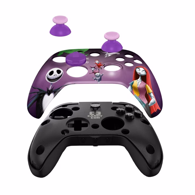 GameStop CANDY CON x Disney The Nightmare Before Christmas Jack and Sally Combo Pack Controller Kit GameStop Exclusive