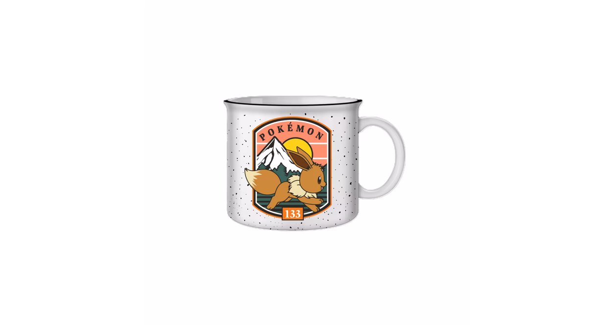 GameStop Pokemon Eevee Badge  20oz Ceramic Camper Mug