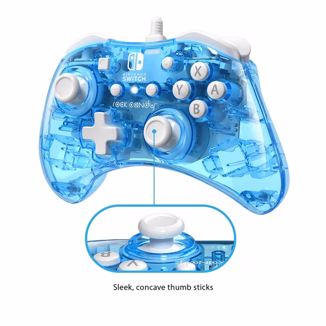 GameStop PDP Rock Candy Wired Controller for Nintendo Switch - Blu-merang