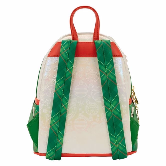 GameStop Loungefly Disney Stitch and Scrump Iridescent Holiday Ornament Mini Backpack