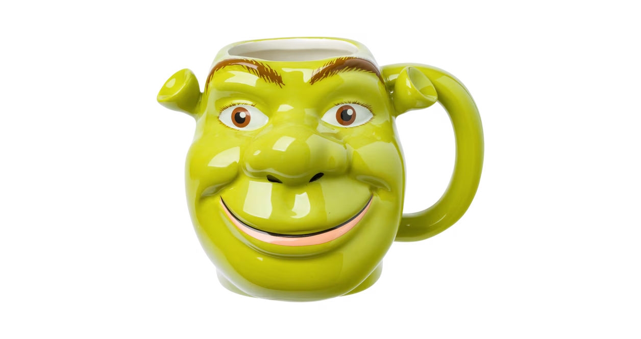 GameStop Shrek Face Grin Ogre Ceramic 3D Sculpted Mug