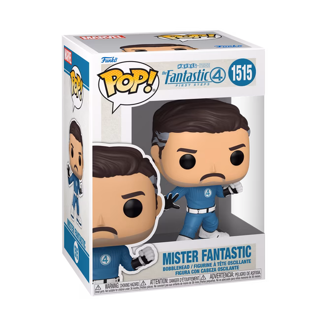GameStop Funko POP! Marvel: The Fantastic Four: First Steps lineup Mister Fantastic 3.9-in Vinyl Figure