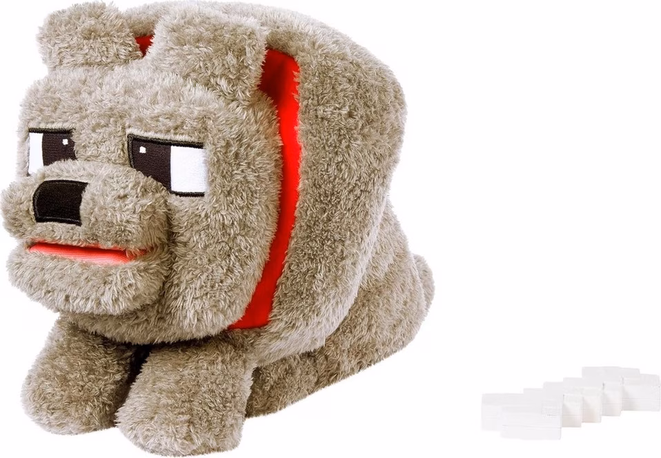 GameStop Minecraft Food Mode Dennis The Wolf Plush Interactive Toy