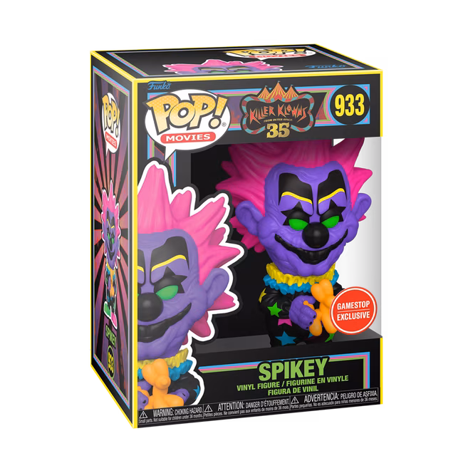 GameStop Funko Box: Killer Klowns from Outer Space 35th Anniversary (Black Light Pop! Figures) Collector's Box GameStop Exclusive