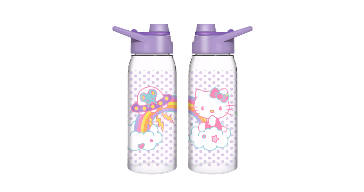 GameStop Hello Kitty Tossed 28oz Water Bottle with Screw on Lid