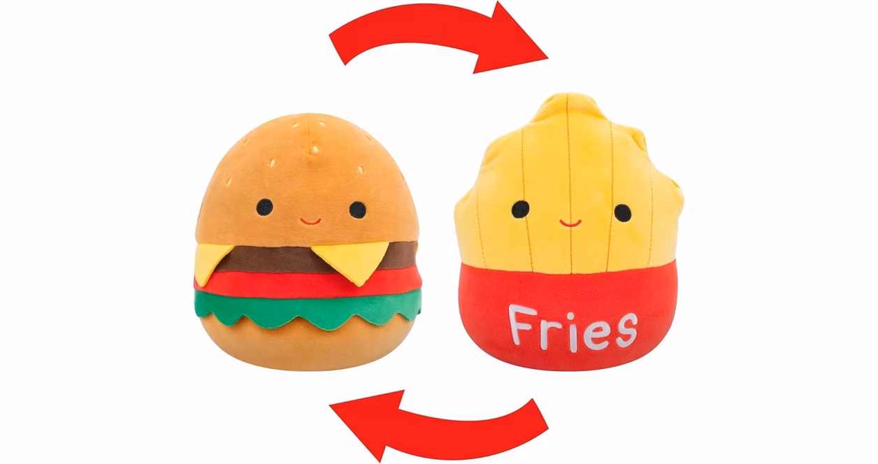 GameStop Squishmallows Flip-a-Mallows Carl and Floyd (Burger and Fries) 8-in Plush