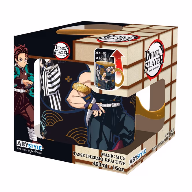 GameStop ABYstyle Demon Slayer: Kimetsu no Yaiba Hashira Heat Change Black 16oz. Coffee Mug