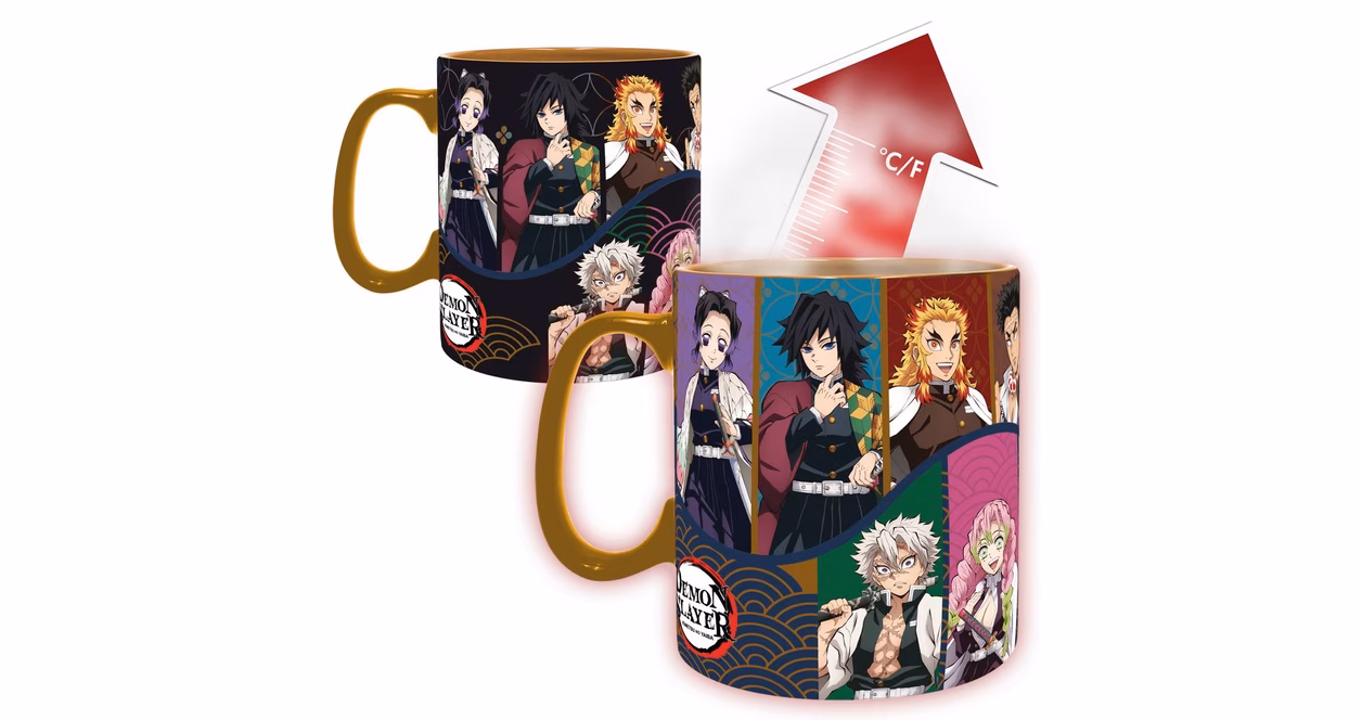GameStop ABYstyle Demon Slayer: Kimetsu no Yaiba Hashira Heat Change Black 16oz. Coffee Mug