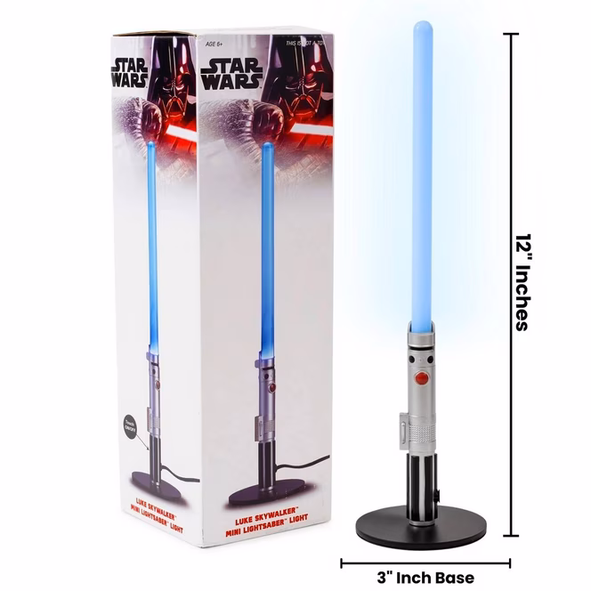 GameStop Star Wars Luke Skywalker Mini Lightsaber Blue 12-In Lamp