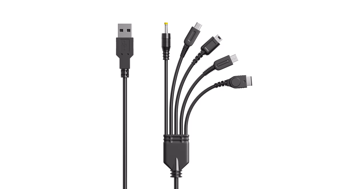 GameStop GameStop Video Game 5 in 1 Charging Cable for Nintendo Wii Nintendo Wii, U, DS, GBA SP, and PSP GameStop Exclusive