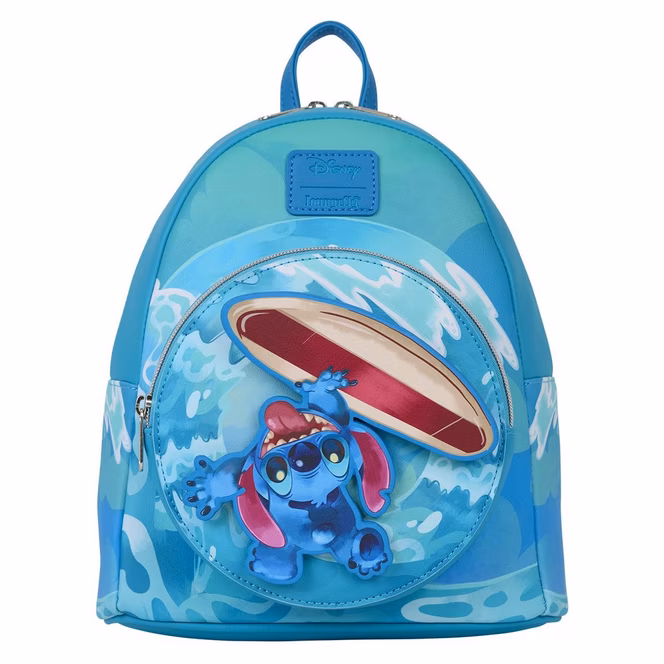 GameStop Loungefly Disney Lilo and Stitch Spinning Stitch Surfer Mini Backpack GameStop Exclusive