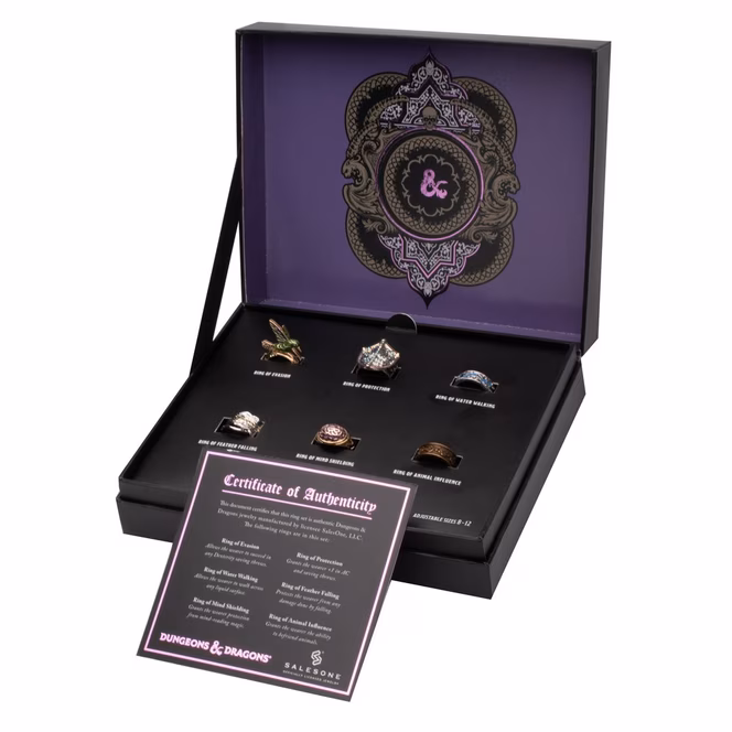 GameStop Dungeons and Dragons Adjustable 6-Piece Ring Set GameStop Exclusive