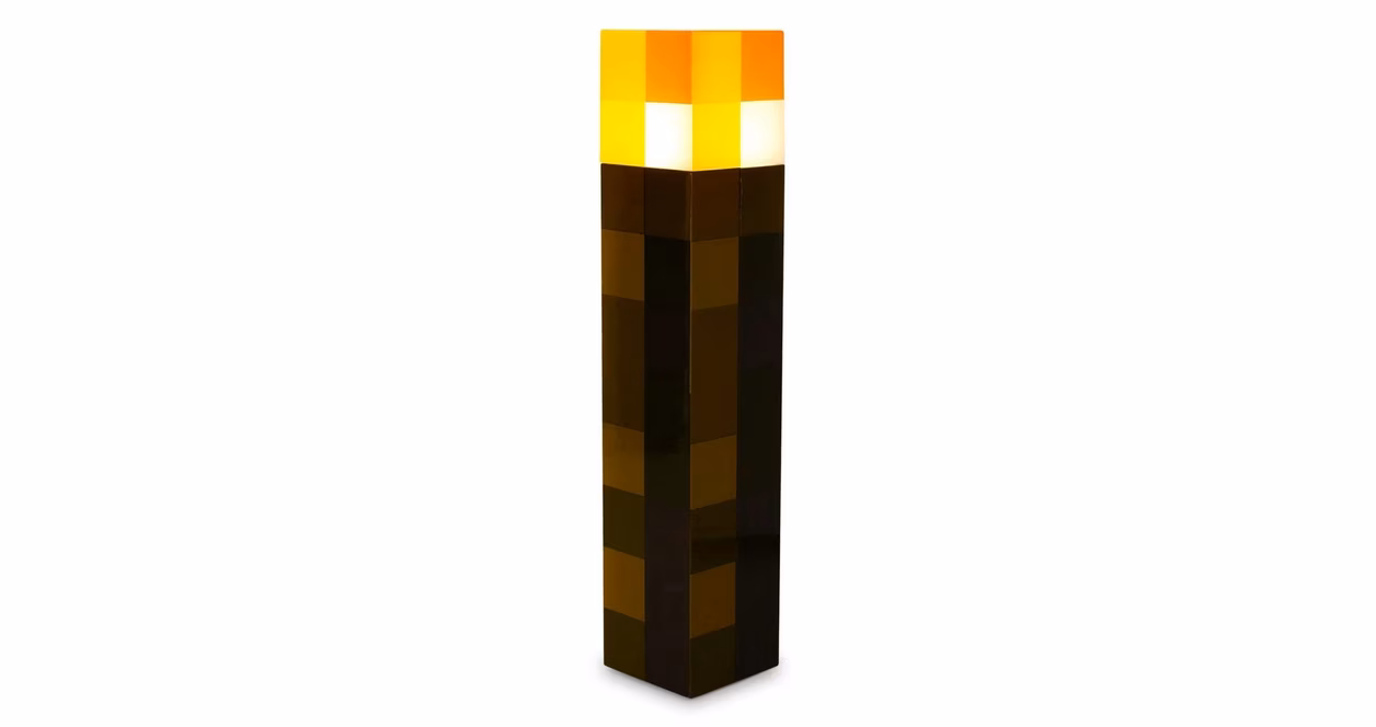 GameStop Minecraft Brown Stone Torch Plug-In Auto Dusk to Dawn Sensor 6-In Nightlight