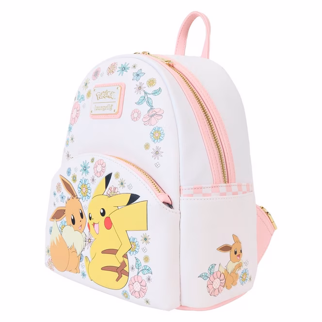 GameStop Loungefly Pokemon Pikachu and Eevee Floral Mini Backpack GameStop Exclusive