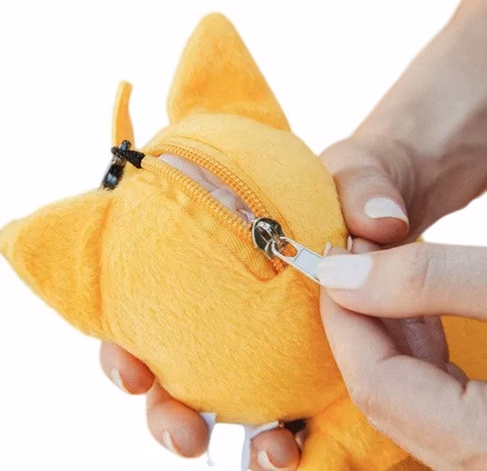 GameStop Sonic the Hedgehog Tails Plush Bag Clip with Zippered Pouch