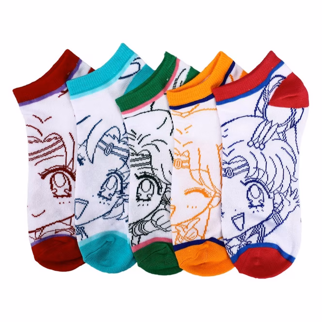GameStop Sailor Moon Line Art Characters Ankle Socks 5-Pack
