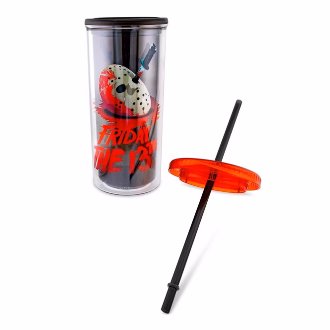 GameStop Friday the 13th Knife 20oz Plastic Cold Cup with Lid and Straw