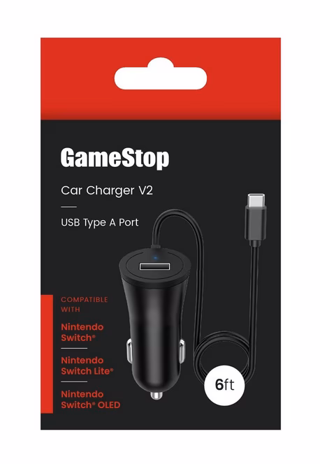 GameStop GameStop 6-ft Car Charger for Nintendo Switch, Nintendo Switch Lite, and Nintendo Switch OLED