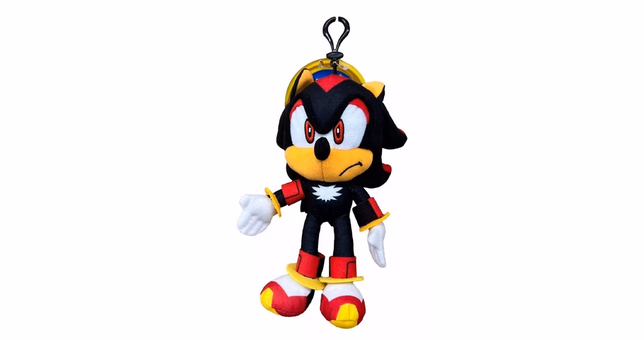 GameStop Sonic Shadow the Hedgehog Plush Bag Clip with Zippered Pouch
