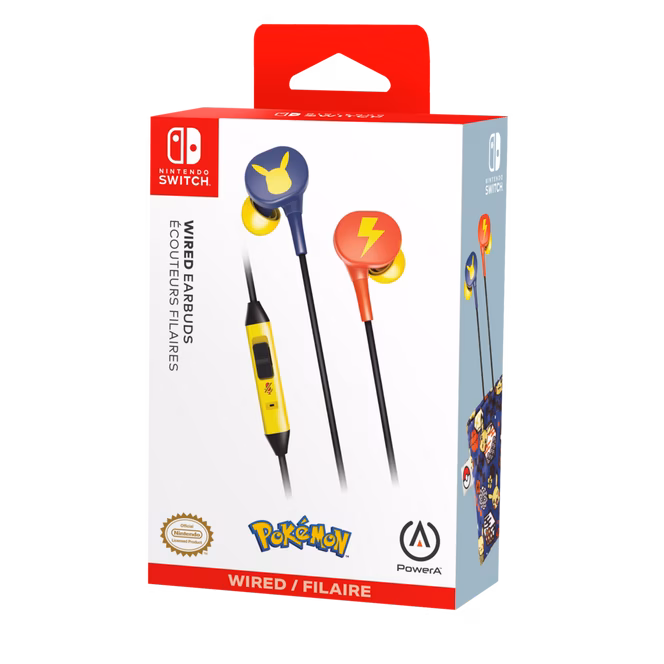 GameStop PowerA Wired Earbuds for Nintendo Switch - Pikachu Blossom