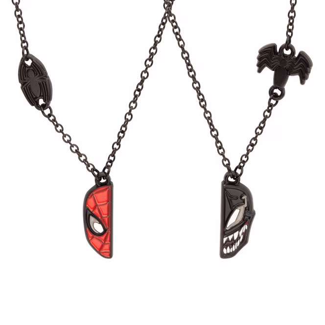 GameStop Marvel Spiderman and Venom Best Friend Necklace Set GameStop Exclusive
