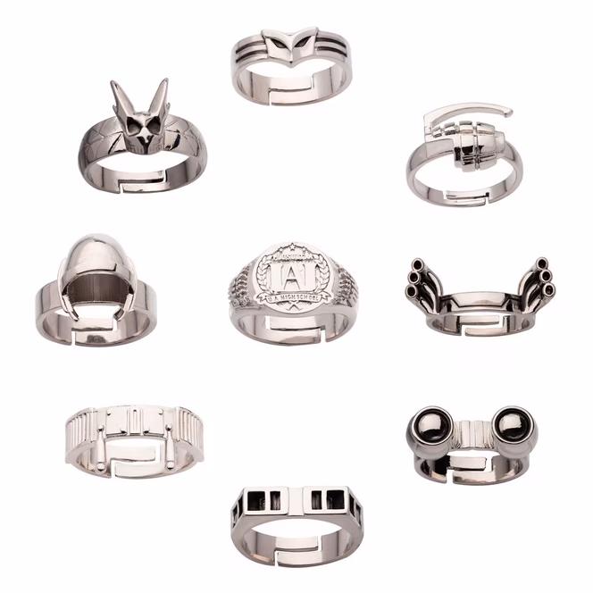 GameStop My Hero Academia  9-Piece Rings Set GameStop Exclusive