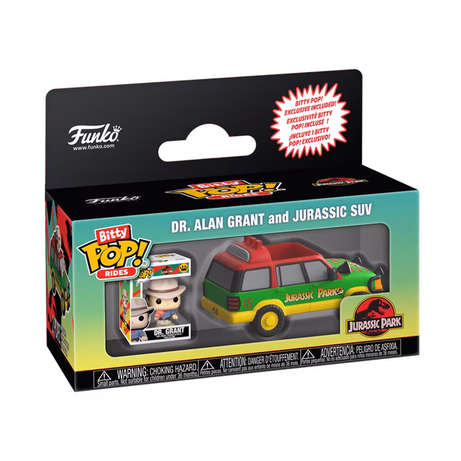 GameStop Funko Bitty POP! Ride: Jurassic Park Ride Dr. Alan Grant and Jurassic SUV Vinyl Figure Set