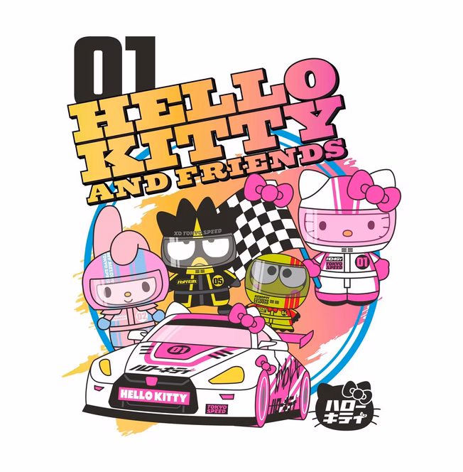 GameStop Sanrio Hello Kitty and Friends Racing Double Sided Unisex Graphic T-Shirt GameStop Exclusive
