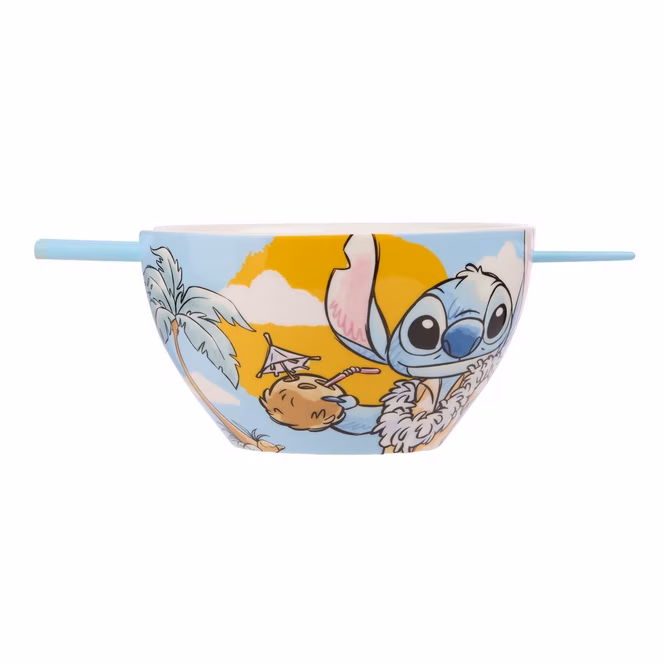 GameStop Disney Lilo and Stitch Hawaii Stitch Ceramic Ramen Bowl with Chopstick