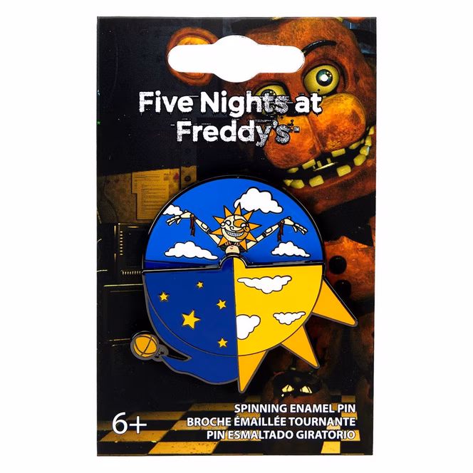 GameStop Loungefly Five Nights at Freddy's Sun and Moon Spinning Enamel Pin GameStop Exclusive