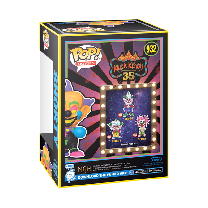 GameStop Funko Box: Killer Klowns from Outer Space 35th Anniversary (Black Light Pop! Figures) Collector's Box GameStop Exclusive